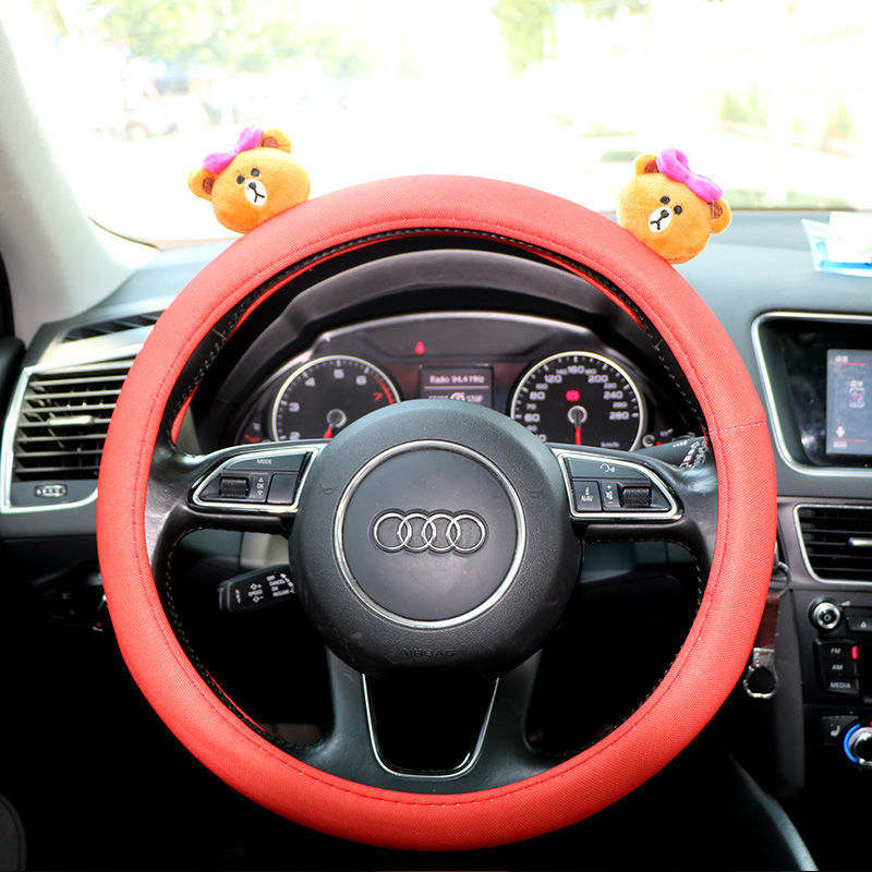 Hello Kitty Car Steering Four Seasons Universal Sanrio Cute Wheel Cover Girls Antideslizante Transpirable Cover Car Accessorie