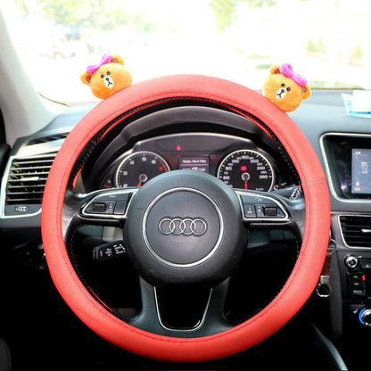 Hello Kitty Car Steering Four Seasons Universal Sanrio Cute Wheel Cover Girls Antideslizante Transpirable Cover Car Accessorie