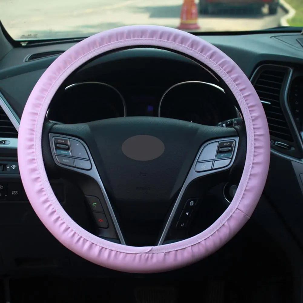 10 Pcs Faux Leather Steering Wheel Cover Set