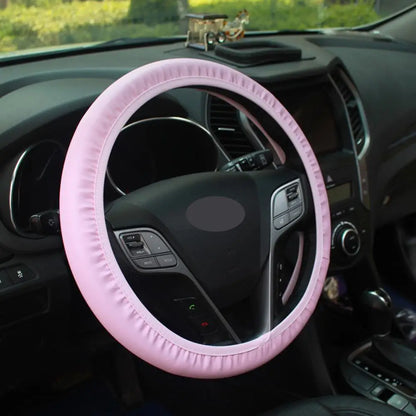 10 Pcs Faux Leather Steering Wheel Cover Set